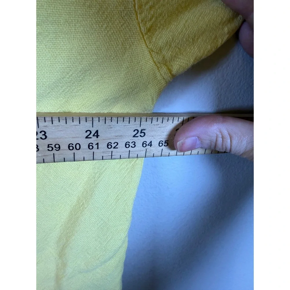 Club West Mens Short Sleeve Button Down 100% Cotton Yellow Medium Vintage USA